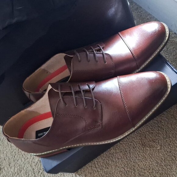 Bruno Marc Italy Men's 6-Dark/Brown Classic Modern Oxford Lace-Up Dress Shoes - Picture 1 of 11
